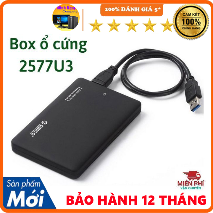 Usb box ổ cứng 2.5 orico 2577u3 sata 3.0 dùng cho hdd-ssd,hộp đựng ổ cứng bảo hành 12 tháng