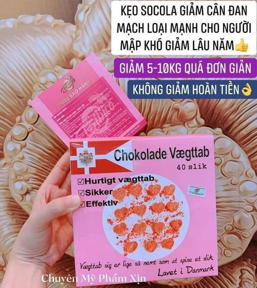 Kẹo giảm cân Đan Mạch Chokolade Vaegttab