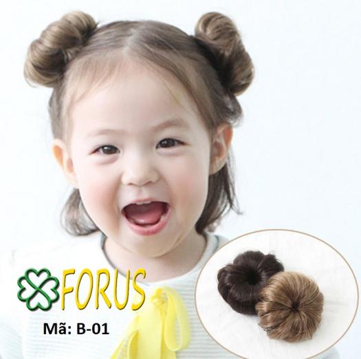 Tóc búi natra, búi trẻ em, tóc giả búi trẻ em, tóc giả trẻ em