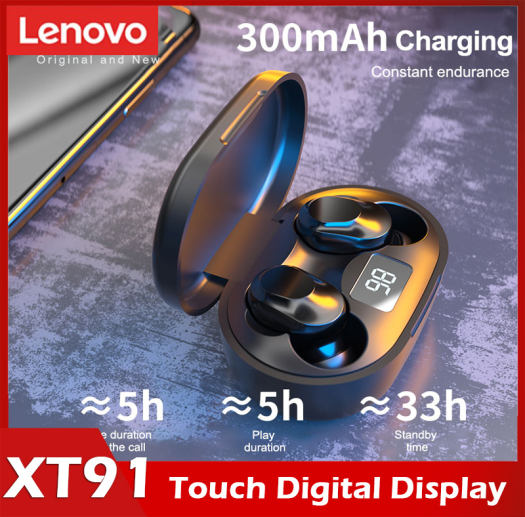 Lenovo XT91 QT81 TWS Tai Nghe Bluetooth Không Dây 5.0 300MAh Điều Khiển Bằng Cảm Ứng Tai Nghe Chơi Game Âm Thanh Nổi Bass Với Mic Giảm Tiếng Ồn