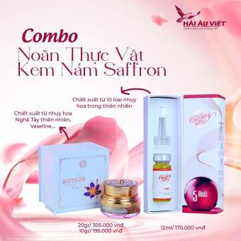 Combo NOÃN THỰC VẬT và KEM NÁM TRẮNG DA SAFFRON
