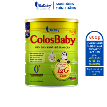 Sữa bột COLOSBABY GOLD 0+ 800g hỗ trợ bé  tăng cân, miễn dịch khỏe, giảm ốm vặt - VitaDairy