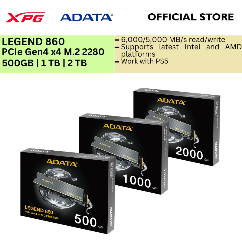 Adata Legend 960 Nvme Ssd 1Tb/2Tb/4Tb Pcie Gen4 X4 M.2 2280