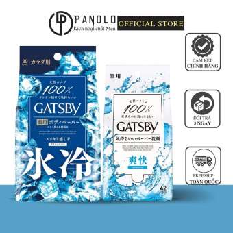 Khăn giấy ướt lau mặt,khử mùi cơ thể nội địa Nhật Bản Gatsby Wipes Paper