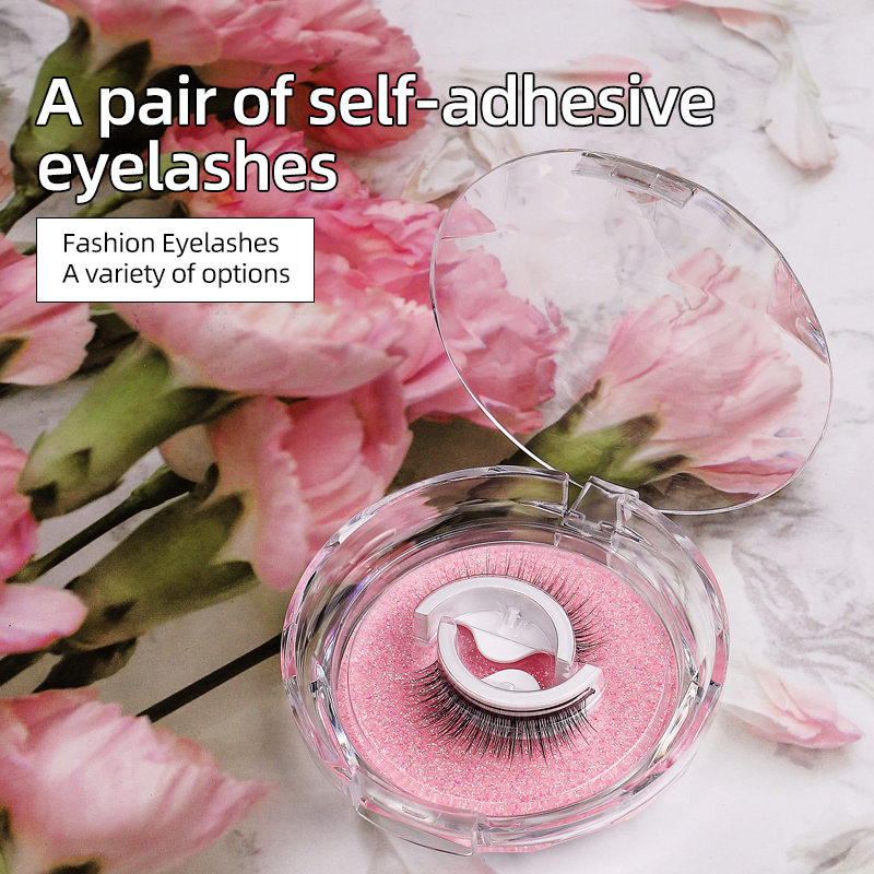 Gambar Eelhoe False Eyelashes With Glue Set Natural Human Hair Natural Look Set Reusable Self Adhesive False Eyelashes Professional No Stimulation Comfortable Reusable Cosmetics Natural Long Thick Lightweight Glue free Waterproof 3D Fake Eyelashes?1Pair?
