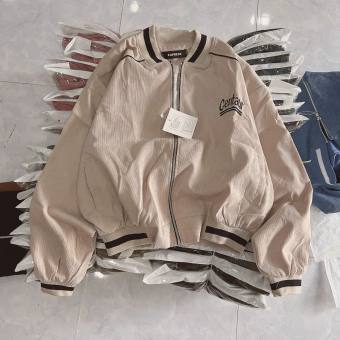 Áo Bomber Chất Nhung Tăm 2 Lớp Thêu Chữ Nổi CENTAIR Dây Kéo rộng 2 Lớp unisex phong cách siêu hot hàng đẹp - TP845