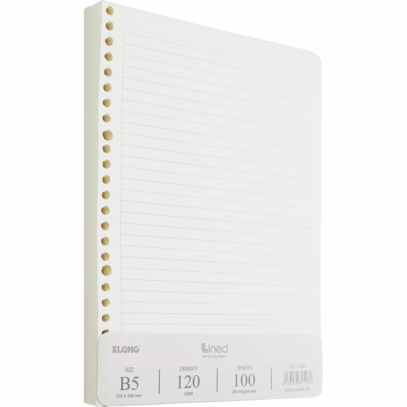 Ruột sổ còng kẻ ngang b5 - 100 tờ; ms: 548