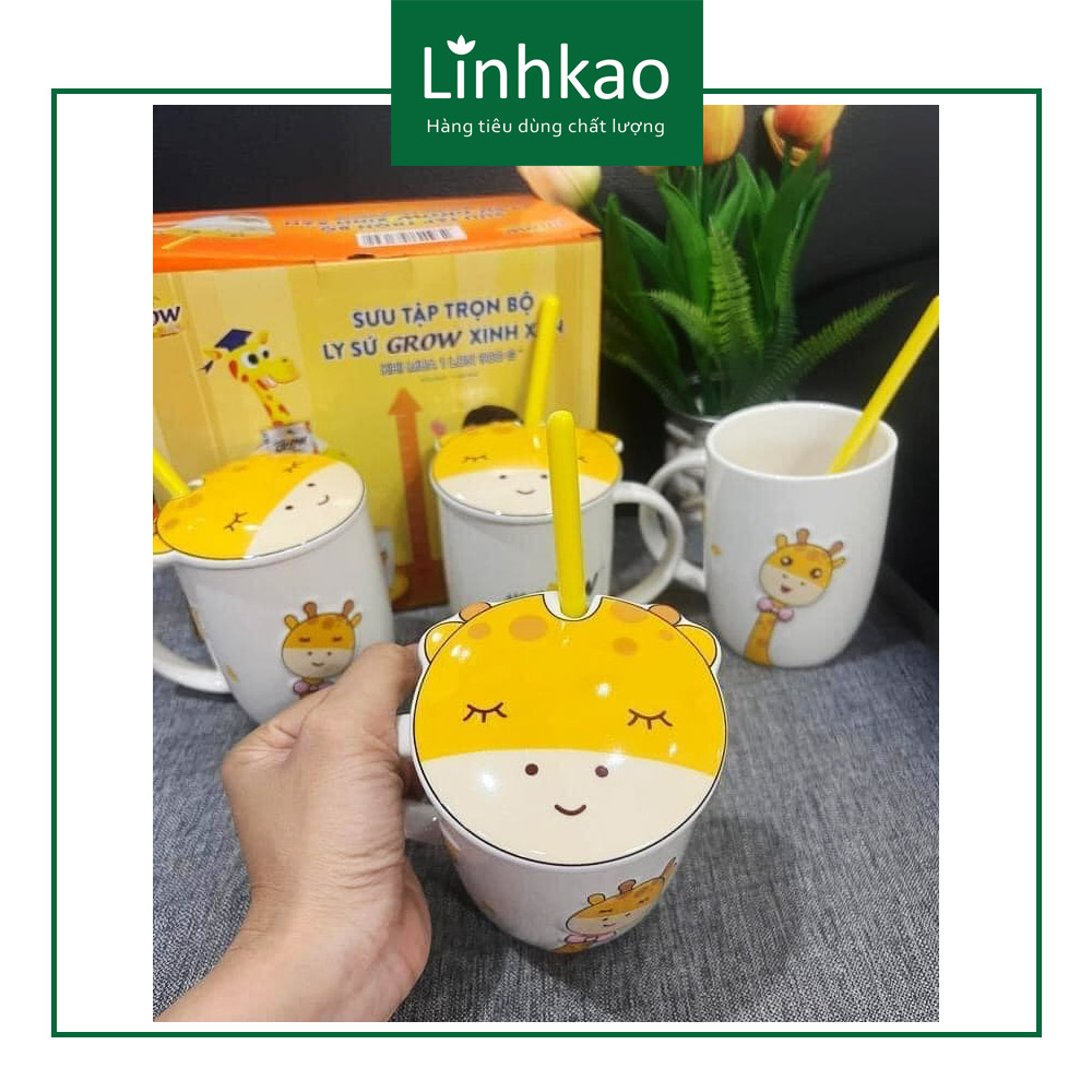 Ly sứ có nắp và thìa