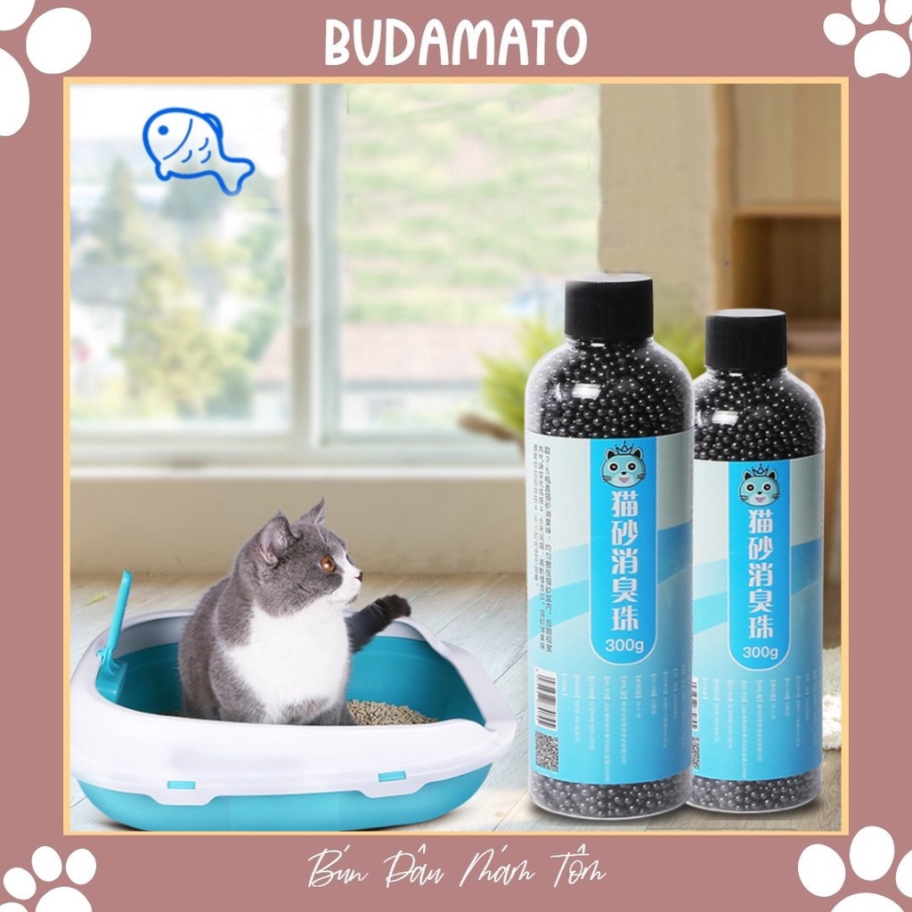 Hạt khử mùi cát vệ sinh giảm mùi hôi phân cho mèo lọ 300g