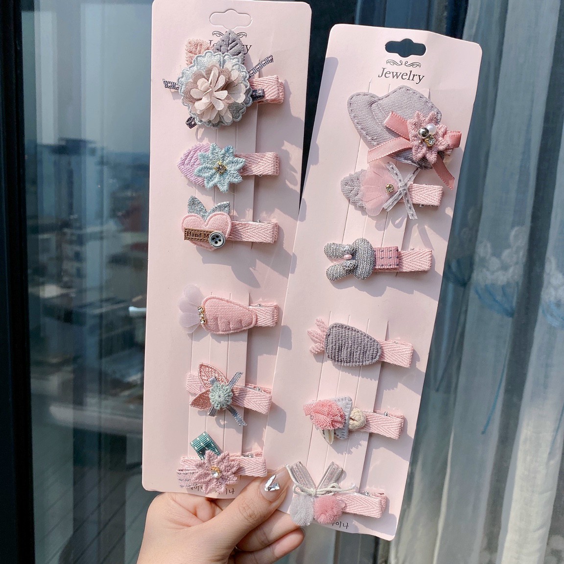 Set 6 kẹp tóc màu pastel phong cách Hàn Quốc cực xinh cho bé gái/ Kẹp tóc xinh xắn cho bé gái
