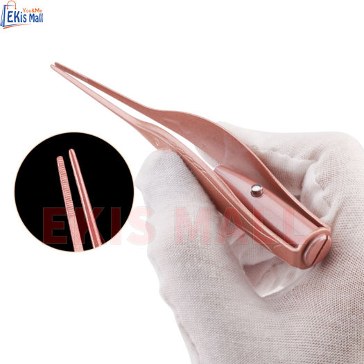 Nhíp gắp ráy tai có đèn soi cho bé Bộ dụng cụ lấy ráy tai có đèn Led cho trẻ em Phụ kiện vệ sinh tai an toàn cho trẻ nhỏ bằng thép chuyên nghiệp cao cấp (Tặng kèm pin)