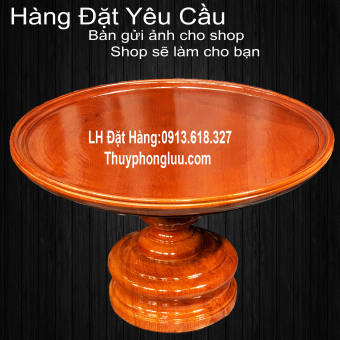 Mâm đĩa hoa quả thờ cúng nguyên khối gỗ hương - Hàng đặt