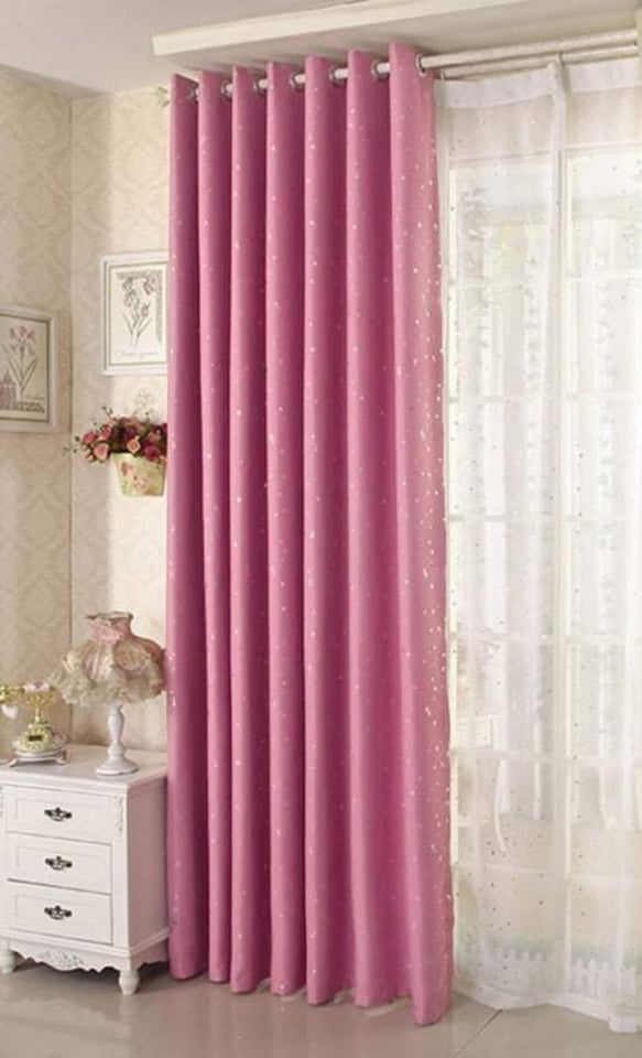 Rèm cửa sao xinh rèm trang trí cửa sổ cửa đi mầu hồng