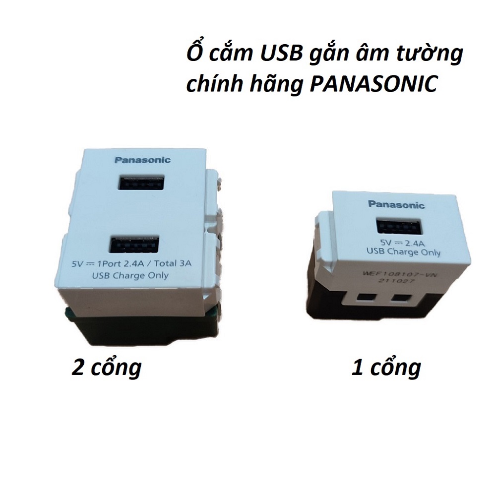 Ổ cắm USB Panasonic hàng chính hãng gắn âm tường