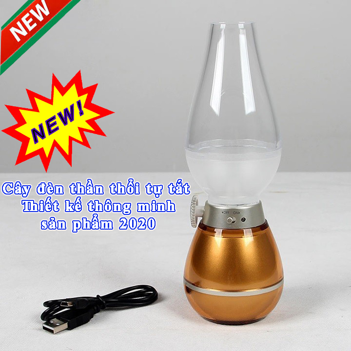 Cây đèn thần Aladin trang trí thổi là tắt Đèn Thờ Cảm Ứng, Đèn Bàn Thờ Sạc Điện cao cấp.