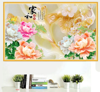 Tranh dán tường 3D Hoa Mẫu Đơn Tài Lộc - Tranh 3D Nhật Hoàng