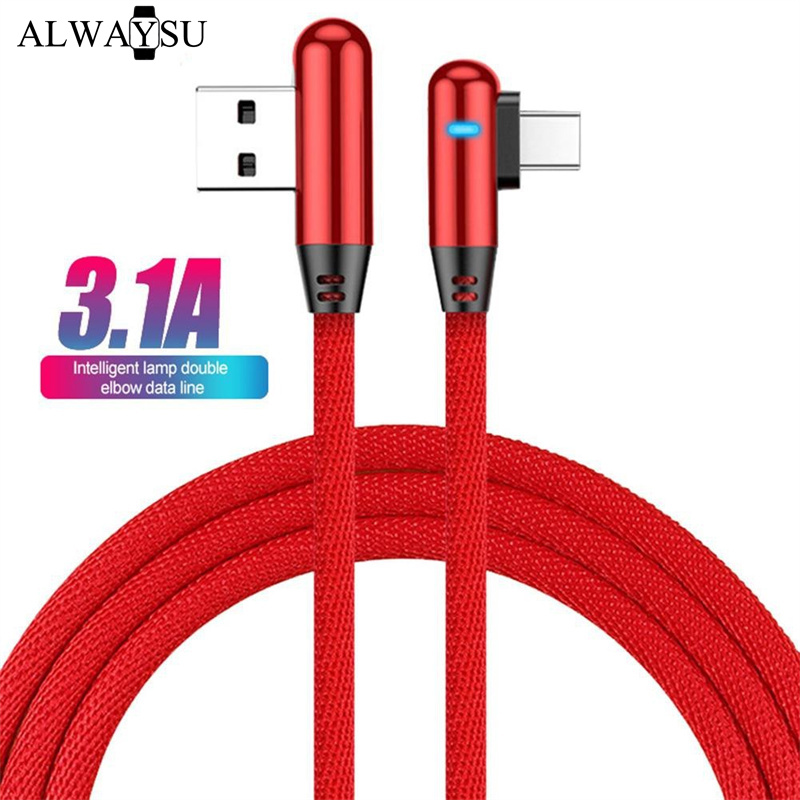 Cáp dữ liệu sạc nhanh 90 độ dây cáp sạc tương thích với iphone cáp usb lightning cáp micro usb loại c