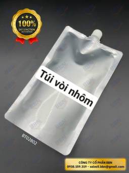 túi nhôm có vòi đựng chất lỏng, Túi có nắp vặn màu bạc - dung tích 1000ml ( 150 túi)