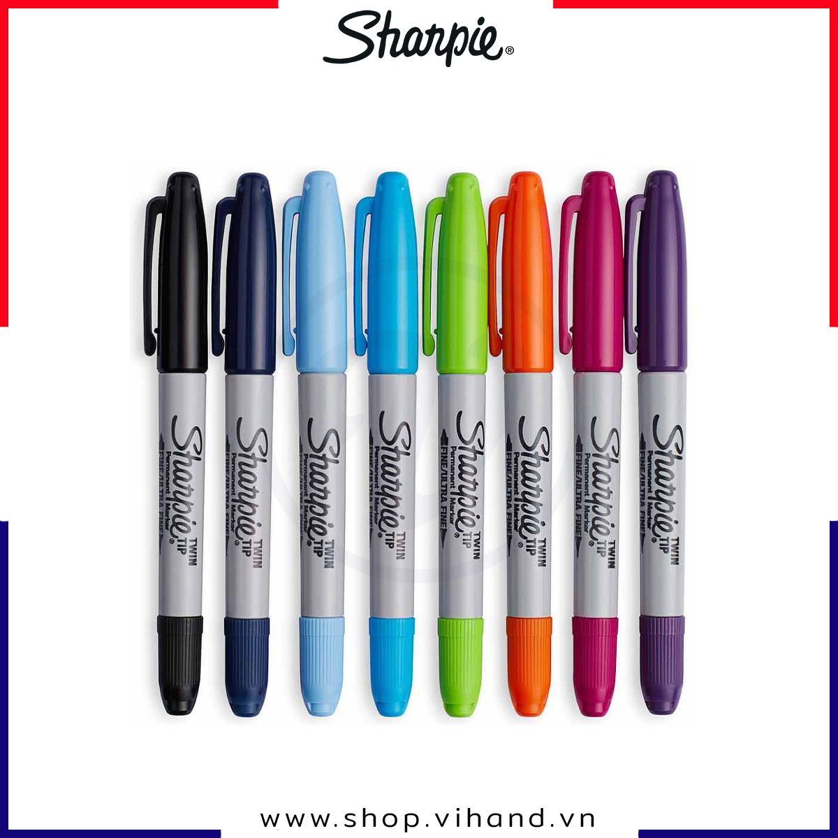 Bút lông dầu 2 ngòi vẽ trên mọi chất liệu Sharpie Twin Tip