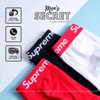 Combo 3 quần boxer Supreme cotton thiên nhiên cao cấp kháng khuẩn hàng nhập khẩu