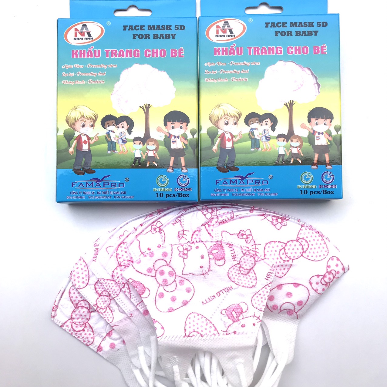 Khẩu Trang Em Bé Kháng Khuẩn [4 Tháng - 6 Tuổi] [1 Hộp-10 Cái]5D Mask KID Chất Liệu Vải Nano 5D