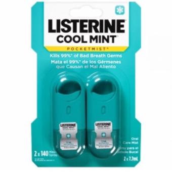 Xịt thơm miệng Listerine Pocket Mist - Cool Mint 2 x 7.7ml