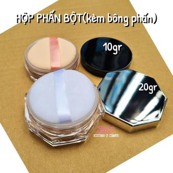 HỘP PHẤN BỘT 10gr/20gr/50gr (kèm bông phấn)
