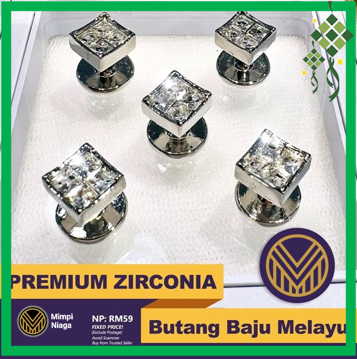 BUTANG BAJU MELAYU | Premium Zirconia Butang Baju Melayu