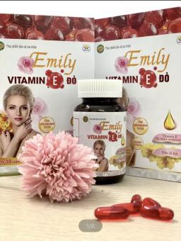 Viên Uống Đẹp Da Emily Vitamin E Đỏ 400IU – Thành Phần Dầu Hoa Anh Thảo, Dầu Lô hội,Dầu Hạt Lanh Chống Lão Hoá Da Mạnh – Giảm Nám, Sạm, Tàng Nhang, Đồi Mồi, Vết Chân Chim