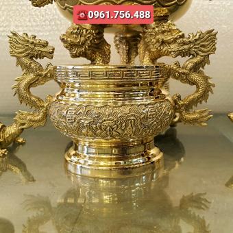 Lư hương bát hương đồng vàng 17