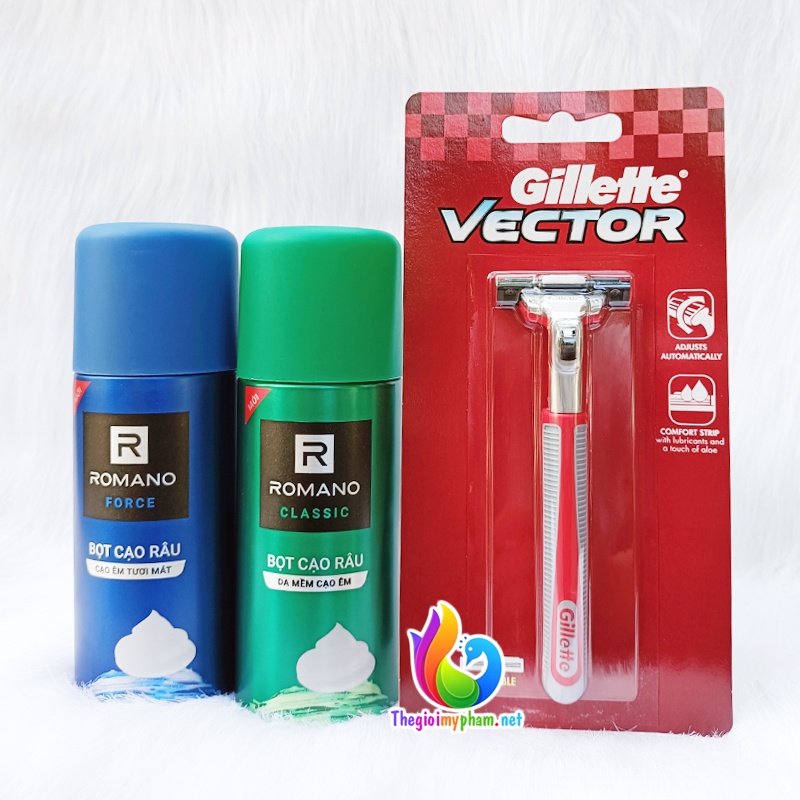 Bọt cạo râu romano 175ml/dao cạo râu gillette