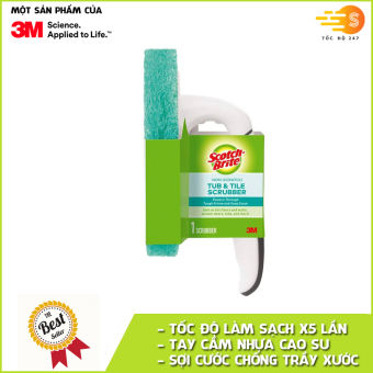 Bàn chải chà sàn cao cấp không trầy xước Scotch-Brite 3M BCCS-553 - Tốc Độ 247 tốc độ làm sạch nhanh có tay cầm