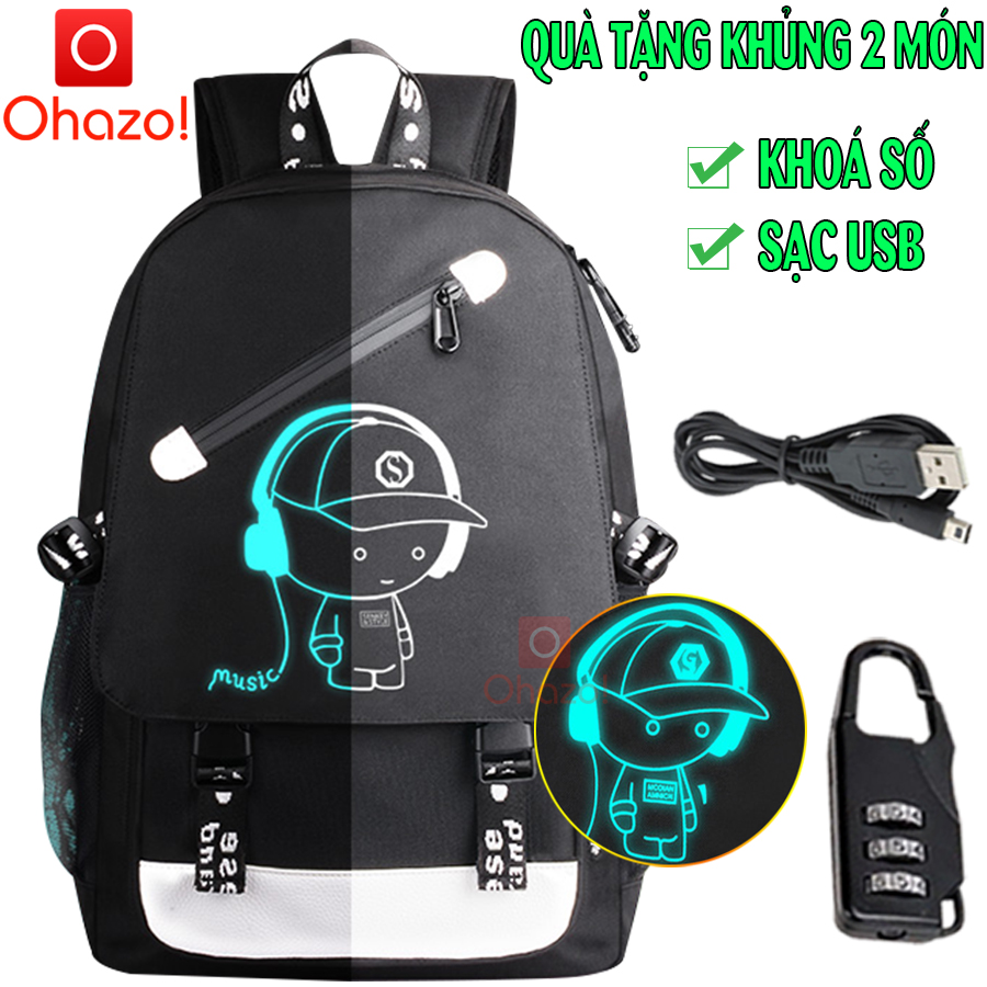 Balo nam nữ Quà Tặng Khủng ( Khóa số + Tai Nghe + Ví Mắt + Cáp USB) Balo nam nữ đi học thời trang dạ quang phát sáng , Balo đi học hình Luffy Cool Ngầu, Cặp học sinh cấp 1 2 3 đi học tiện lợi Hot 2024