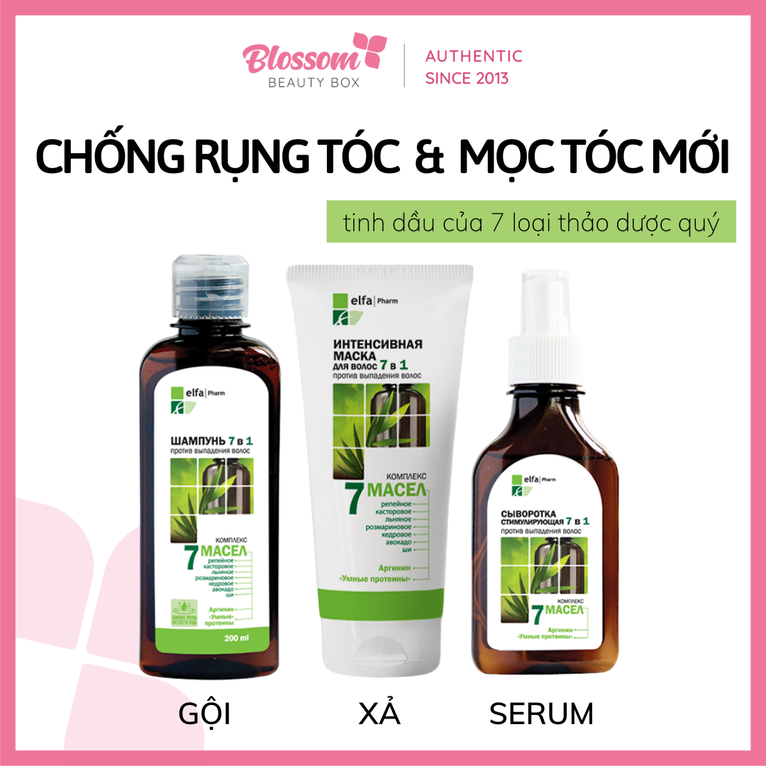 Dầu gội chống rụng tóc Elfa Pharm 7in1 chiết xuất 7 loại tinh dầu thảo dược 200ML