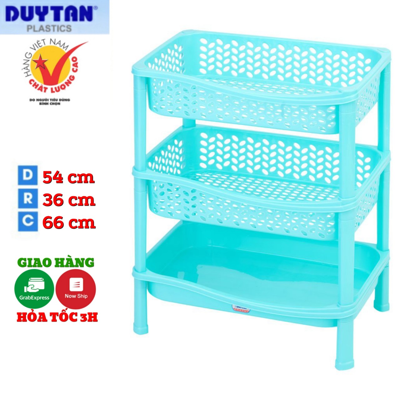 Kệ chén nhựa duy tân lớn 3 tầng