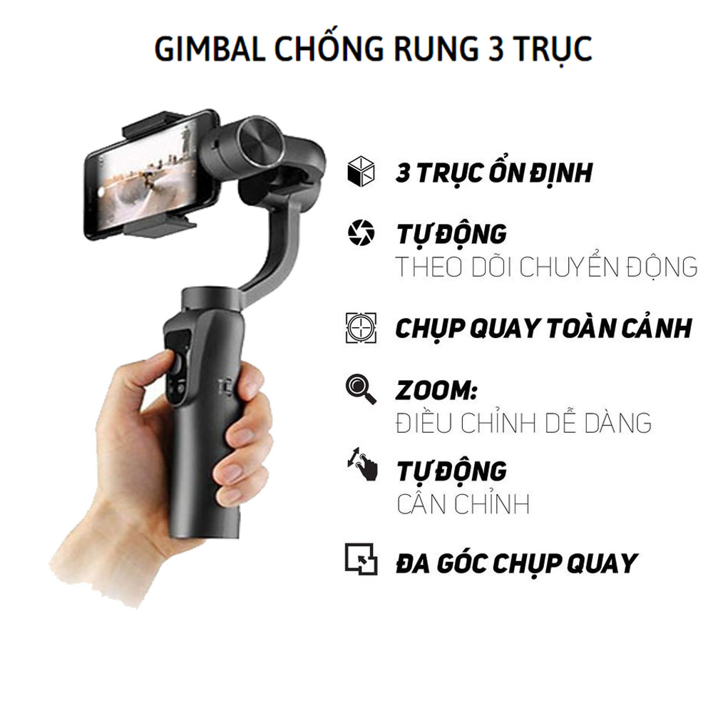 TAY CẦM CHỐNG RUNG CHO ĐIỆN THOẠI GIMBAL 3 AXIS HANDHELD, Thiết Bị Chống Rung Khi Quay Phim, Tay Cầm Chống Rung 3 Trục Cho Quay Video Mượt Mà, Chụp Hình Ảnh Đẹp, Sắc Nét, Xoay 360 Độ
