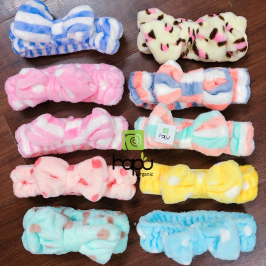 Băng Đô Nơ Cài Tóc Skincare đắp mặt nạ Hapuganic