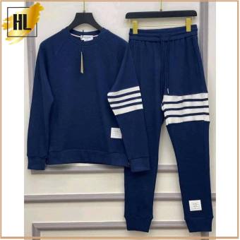 Bộ thu đông nam Xanh Nany Sọc Ngang, Bộ nỉ nam thu đông, Đồ bộ nỉ nam thu đông dài tay, quần áo thu đông nam BD924 Hellen Store