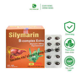 Viên uống bổ gan Silymarin B-Complex Extra Cà gai leo, Actiso, Ưng bất bạc hỗ trợ giải độc gan, mát gan - Hộp 100 viên
