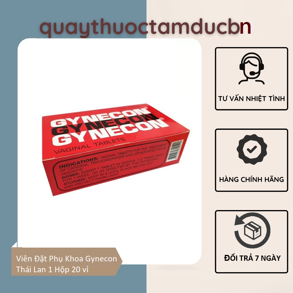 Viên đặt phụ khoa gynecon thái lan 1 hộp 20 vỉ