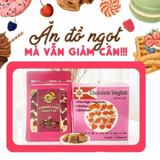 Kẹo Socola Giảm Cân Đan Mạch hộp hồng 20 viên [LOẠI MẠNH] giá dùng thử