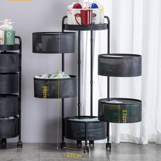 Kệ Tròn Xoay đa năng 5 tầng đựng đồ nhà bếp Vifiba bánh xe xoay 360 độ kệ đựng đồ phòng bếp phòng khách phòng tắm