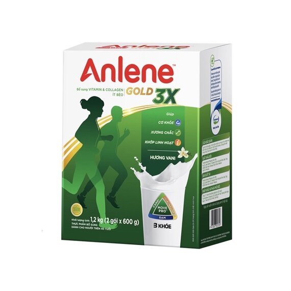 Sữa Anlene Gold 1.2Kg hộp giấy trên 40 tuổi