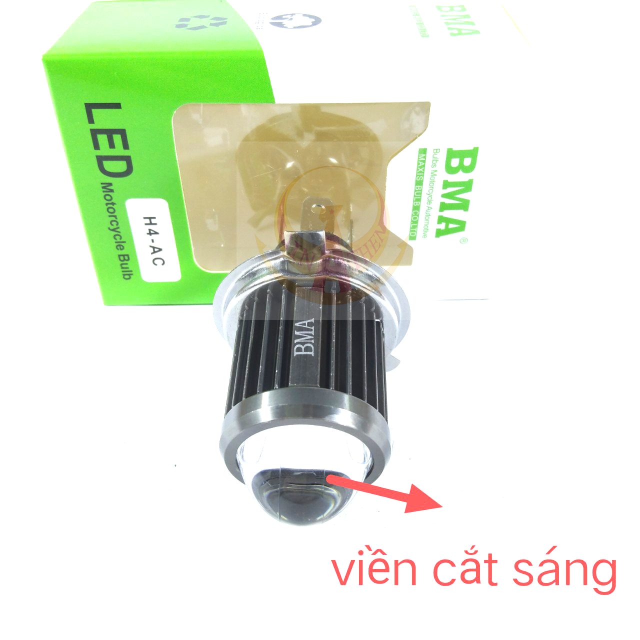 Đèn pha led bi cầu bma chân h4, 3 chân, 2 chế độ cos vàng pha trắng siêu sáng