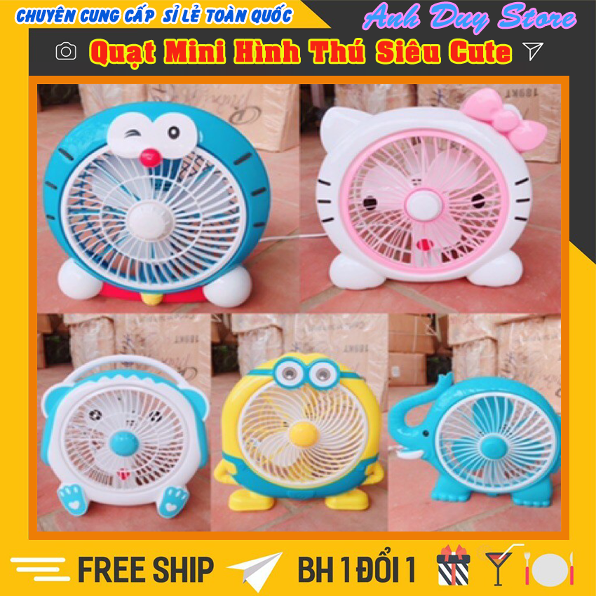 Quạt Để Bàn Mini Hình Thú Cưng Dễ Thương 2 Tốc Độ Gió,Điện 220v,Tiện Dụng Cho Gia Đình,Văn Phòng Cty,Bàn Làm Việc,Bàn Học Trẻ