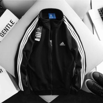 Áo Khoác Thể Thao 3 Sọc Đen Sọc Trắng Nam Nữ Thun Poly 2 Da