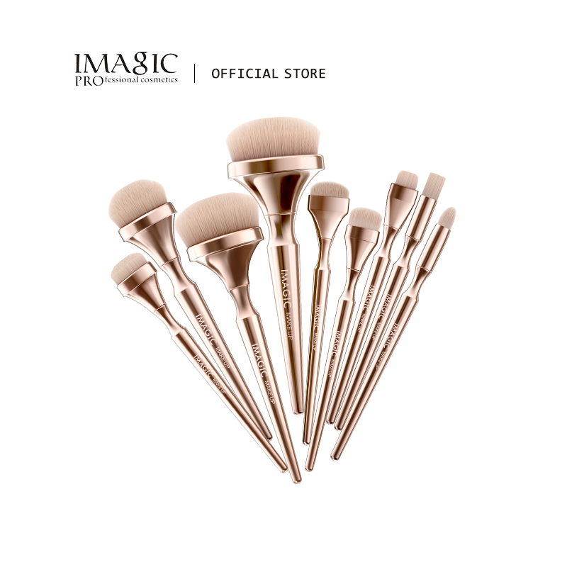Gambar IMAGIC Makeup Brush Kit Accessories 9pcs Nylon Hair Foundation Powder Brushes