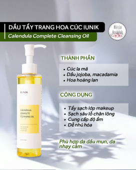 Dầu tẩy trang IUNIK CALENDULA COMPLETE CLEANSING OIL