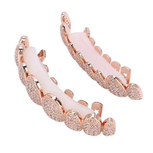 Bộ Răng Grillz, Đạo Cụ Hip Hop, Trang Trí Răng Grillz Cho Món Quà Tiệc Halloween Bộ Đồ Vàng Hồng