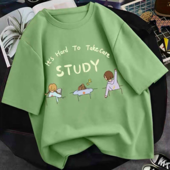 Áo thun nữ form rộng tay lỡ Unisex STUDY Freesize 45 - 70kg áo thun nam form rộng tay lỡ áo phông nữ form rộng